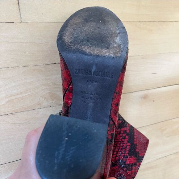 Zadig & Voltaire Lena Mid Heel Leather Ankle Boots 37 - Picture 7 of 13